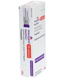 Box of Mounjaro 15mg KwikPen on pharmacy shelf indicating local availability