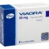 "Close-up of blue Viagra 5mg tablets used for treating erectile dysfunction"
