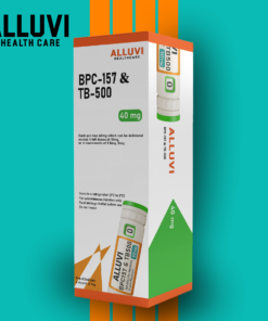 Alluvi Glow and Alluvi Retatrutide pens displayed with BPC-157 & TB-500 research peptides