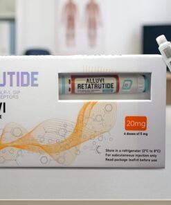 ALLUVI Retatrutide 20mg and BPC 157 peptides displayed side by side for research use"
