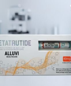 "Vial of ALLUVI Retatrutide 40mg peptide for research use