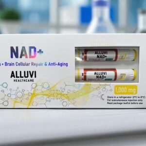 Alluvi NAD+ 1,000mg supplement bottle promoting cellular energy and anti-aging support