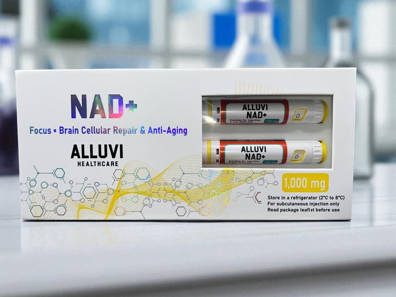 Alluvi NAD+ 1,000mg – Powerful Cellular Energy & Anti-Aging Supplement Alluvi NAD+ 1,000mg supplement bottle promoting cellular energy and anti-aging support