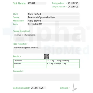 Alpha Biomed 2X Blend Tesamorelin and Ipamorelin peptide for research use