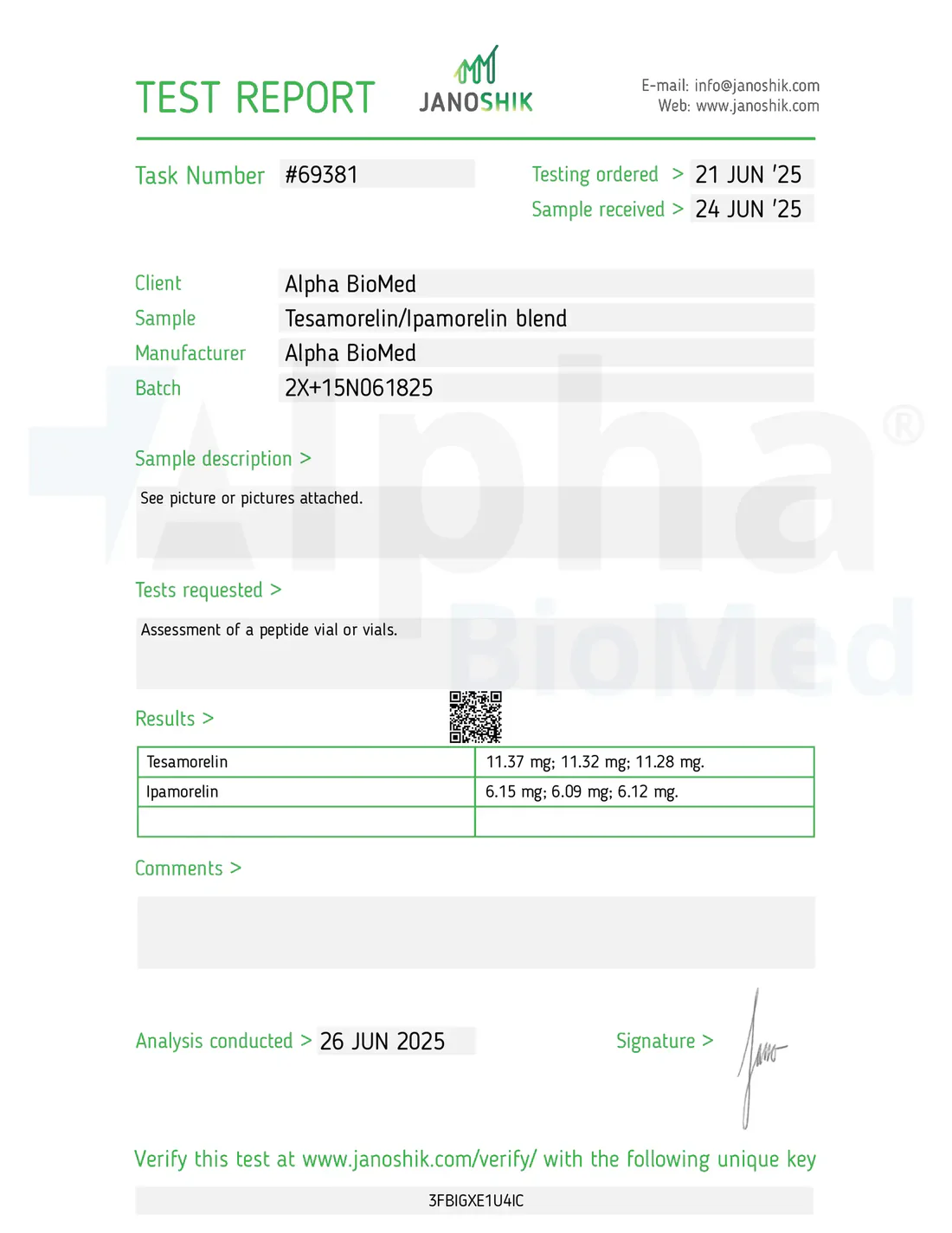 Alpha Biomed Tesamorelin Ipamorelin Blend (10 mg / 5 mg) – Premium Research Peptide Alpha Biomed 2X Blend Tesamorelin and Ipamorelin peptide for research use