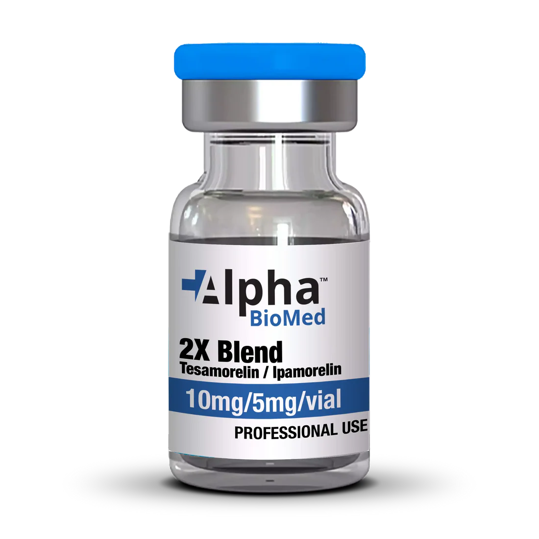 Alpha Biomed Tesamorelin Ipamorelin Blend (10 mg / 5 mg) – Premium Research Peptide Alpha Biomed Tesamorelin Ipamorelin Blend vial with 10mg and 5mg peptide solution
