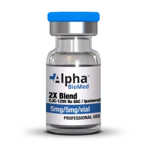 CJC-1295 No DAC and Ipamorelin 2X Blend peptide vials by Alpha Biomed Labs
