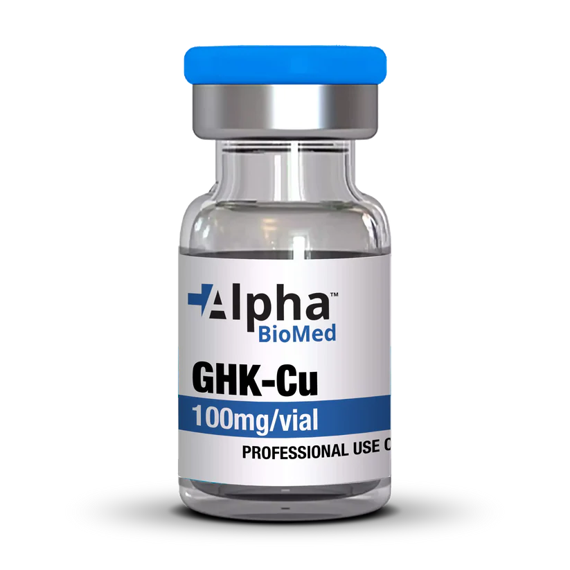 Alpha Biomed GHK-Cu Peptide (100mg) – 6ml Copper Peptide Research Vial Alpha Biomed GHK-Cu peptide 100mg 6ml copper peptide vial for research