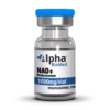 Alpha Biomed NAD+ peptide 1000mg 5ml biofermented research vial for NAD IM dosage and longevity studies