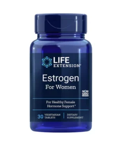 Life Extension Estrogen for Women dietary supplement bottle 30 vegetarian tablets hormone support