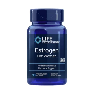 Life Extension Estrogen for Women dietary supplement bottle 30 vegetarian tablets hormone support
